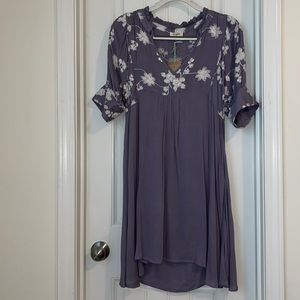 NWT. umgee USA cotton embroidered dress size small.